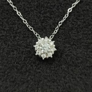 NEW 14K WHITE GP 925 STERLING SILVER SNOWFLAKE ZIRCON NECKLACE